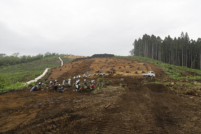 北熊ノ沢遺跡斜面部の調査の様子2