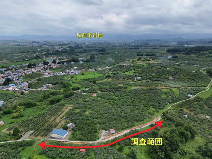 調査区より弘前市街地を望む(北から)